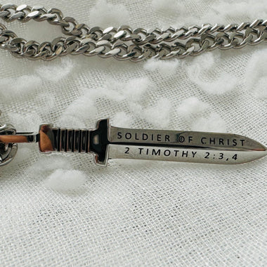 Men's chain “Endure Hardness, as a Good Soldier”