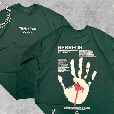 Premium Oversized- unisex verde- Thank you Jesus