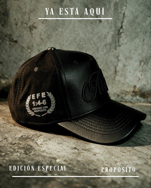After the Fire DROP — Propósito Leather/Suede Cap Black