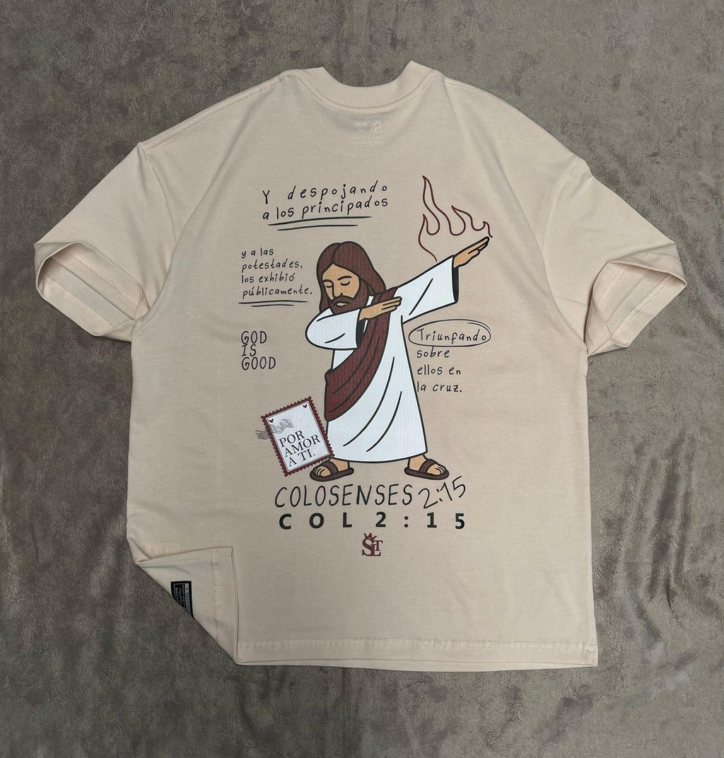 Premium Oversized Cream Shirt - Colossians 2:15