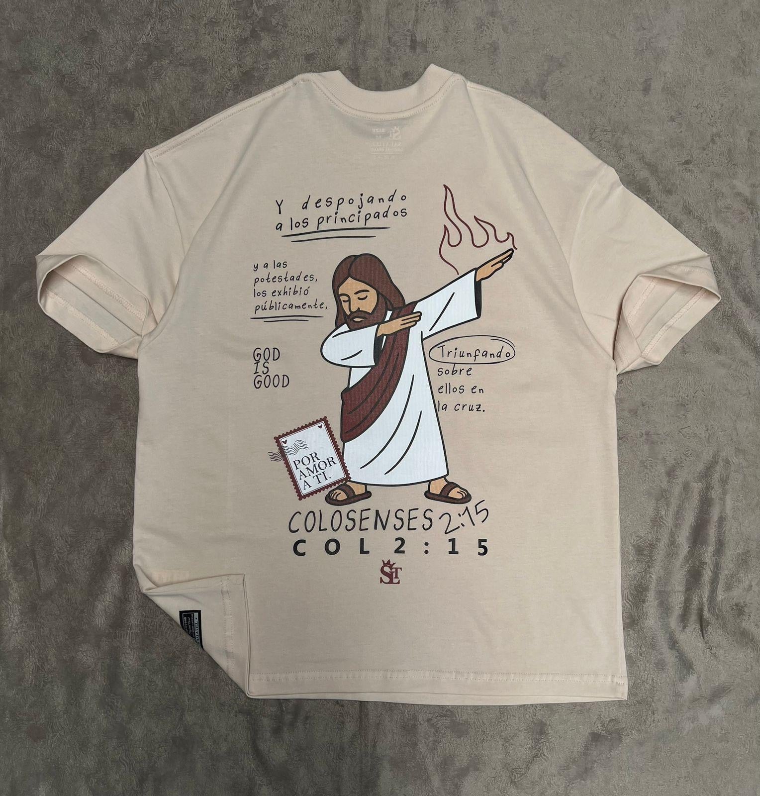 Premium Oversized Cream Shirt - Colossians 2:15