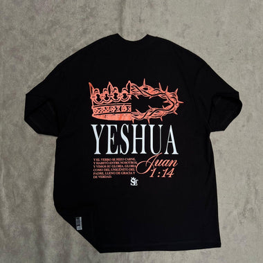 Camisa Premium Oversized Negra - Juan 1:14