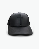 Gorra - Cruz - Cuero Negra