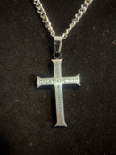 Galatians 2:20 Cross Necklace - Silver