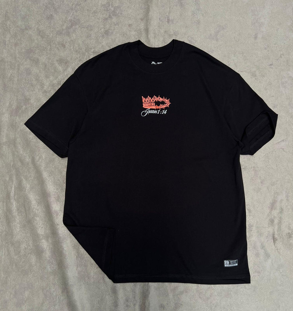 Premium Oversized Black Shirt - John 1:14