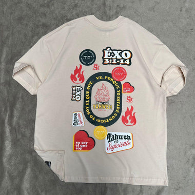 ⚠️ ÚLTIMAS 3 UNIDADES - Camisa Premium Oversized Crema - Éxodo 3:1-14 / LAST 3 UNITS