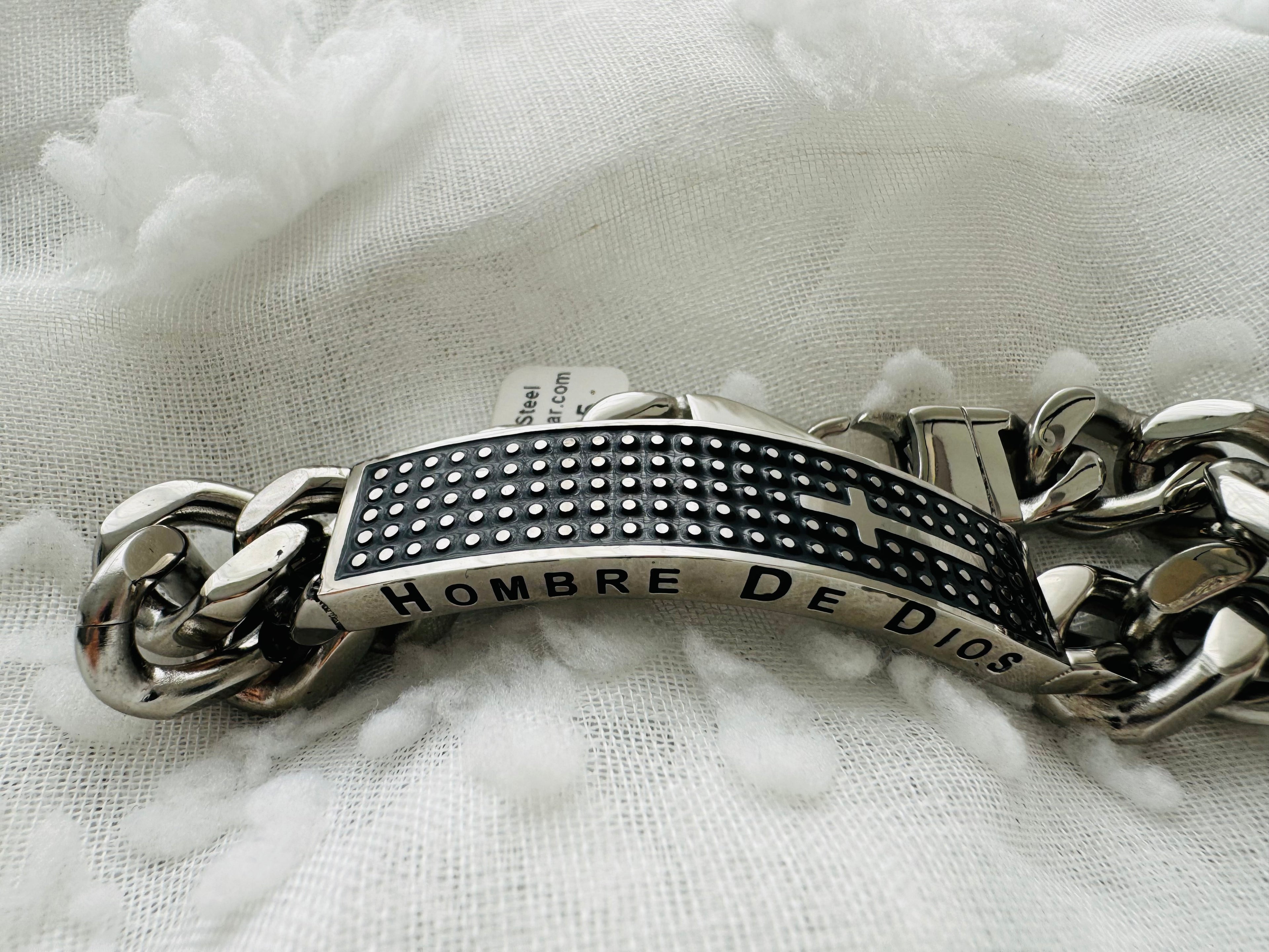 Man of God Bracelet - Stainless Steel / Pulsera Hombre de Dios