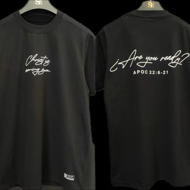 Basic Premium - Camisa Unisex Negra - Christ is Coming Soon