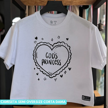Super Venta - Camisa Blanca Damas Crop Top - Semi Oversized - God’s Princess