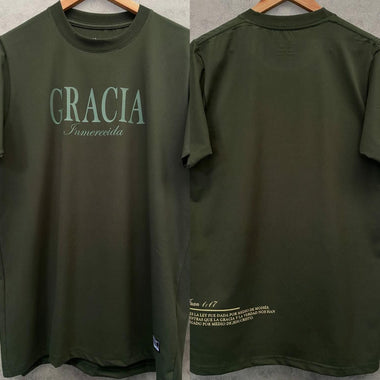 Basic Premium - Camisa unisex verde - Gracia Inmerecida