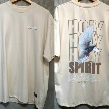 Premium - Semi Oversized - Camisa unisex Crema Claro- Holy Spirit