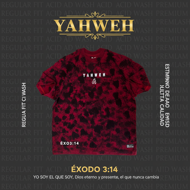 Premium Regular Fit Acid Wash Shirt - Yahweh - Exodus 3:14 / Camisa Premium Regular Fit Acid Wash - Yahweh - Éxodo 3:14
