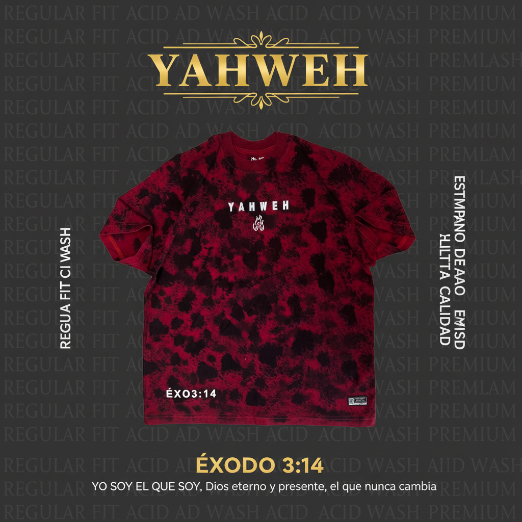 Premium Regular Fit Acid Wash Shirt - Yahweh - Exodus 3:14 / Premium Regular Fit Acid Wash Shirt - Yahweh - Exodus 3:14
