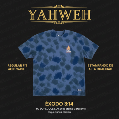 Premium Regular Fit Acid Wash Shirt - Yahweh Navy Blue - Exodus 3:14 / Premium Regular Fit Acid Wash Shirt - Yahweh Navy Blue - Exodus 3:14