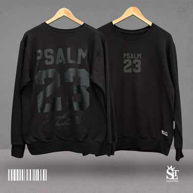 Basic Premium - Sweater Unisex Negro - Salmos 23