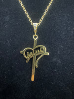 Jesus Cross Necklace - Gold Plated | Golden Jesus Cross Necklace