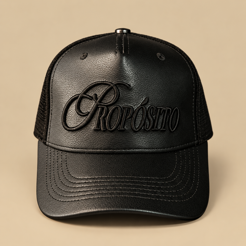 After the Fire DROP — Propósito Leather/Suede Cap Black
